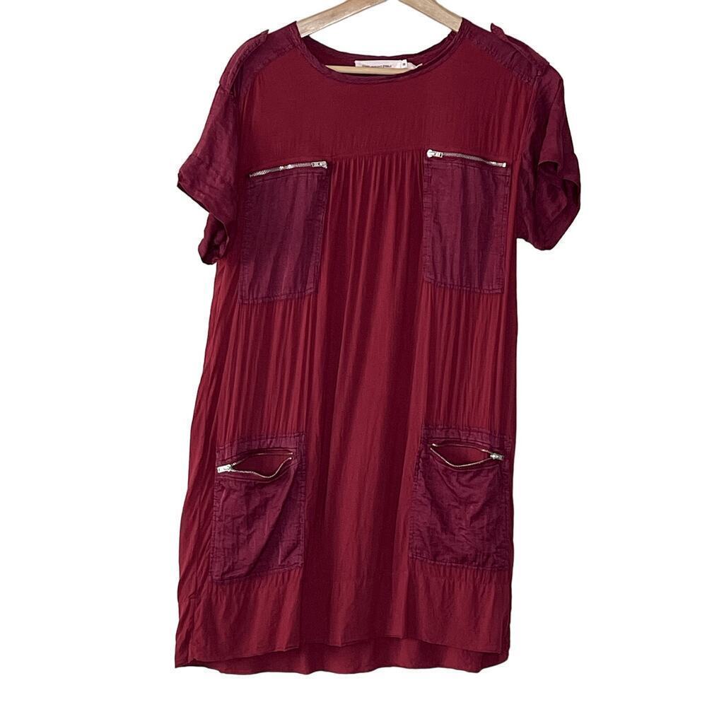 ISABEL‎ MARANT ETOILE SILK BLEND ZIPPED POCKETS MINI  DRESS SIZE 38